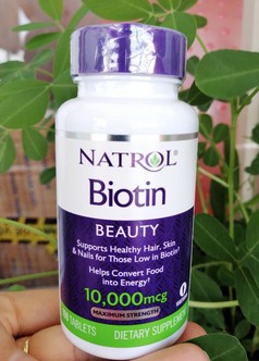 Thuốc Natrol Biotin mọc tóc nhanh phụ nữ và nam giới, giúp mái tóc dày dài 