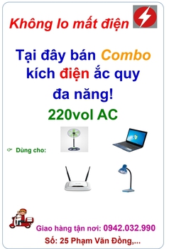 Không lo mất điện  Nay đã có Bộ chuyển đổi 12vol DC  220vol AC 