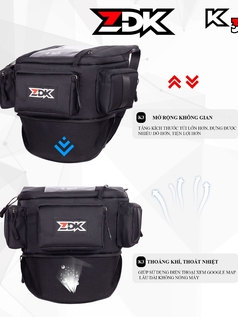 Túi treo xe máy chính hãng ZDK K3, nhiều ngăn,túi treo đầu xe, túi treo ghi đông xe máy chứa...