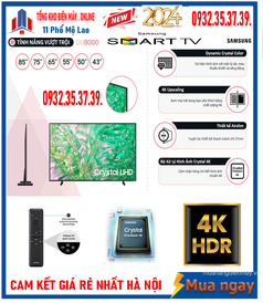 Smart Tivi Samsung UA43DU8000KXXV UHD 4K 43 inch Mới  2024 