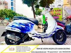 Tại sao nên dán tem xe Vespa ngọn lửa xanh dương 