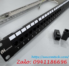 Thanh đấu nối mạng RJ45-RJ45 24 cổng CAT6 UTP mã ACT-24S1U, ACT-6U-88 ANCOMTECK 