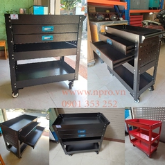 Xe đẩy 3 tầng 2 ngăn kéo 