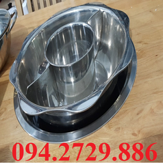 Nồi 3 ngăn tròn inox nhà hàng giá rẻ tại Bắc Giang 