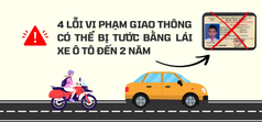 4 lỗi vi phạm giao thông có thể bị tước bằng lái xe ô tô đến 2 năm 