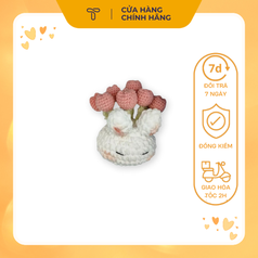 Chậu Len hoa TuLip hình Thỏ đáng yêu Handmade THETIS STORE 