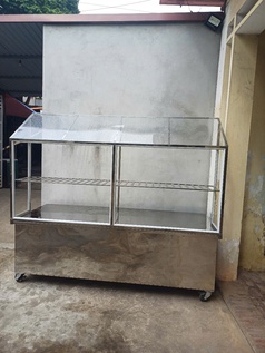 Tủ kính inox quán ăn 