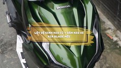 Thực hiện dịch vụ lột keo cũ và dán keo mới xe Air Blade 
