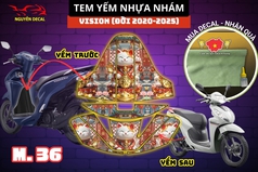Bộ tem dán yếm vision 2020-2025 mèo thần tài   lựa chọn phong thủy cho xe đẹp 