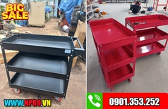 Xe đẩy dụng cụ 3 ngăn - tặng kèm móc treo đồ nghề 