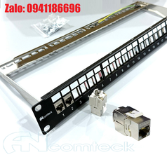 Thanh đấu nối mạng Patch panel  24 cổng CAT6A FTP mã ACT-24S1U, ACT-S6A-001 hãng Ancomteck 