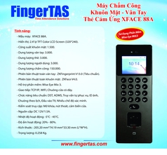 XFACE88A máy chấm công khuôn mặt chính hãng tặng kèm phần mềm 