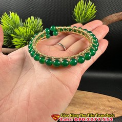 Vòng tay phong thuỷ đá mã não xanh R01 quà tặng ý nghĩa cho mẹ, bạn gái đẹp sang 