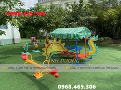 Xích đu thuyền rồng có mái che trẻ em 