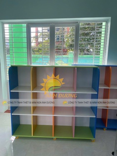 Tủ cặp dép mầm non, tủ cặp mầm non bằng gỗ 