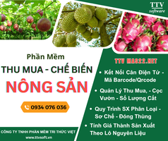 Phần mềm mua bán, chế biến nông sản TTV Store 