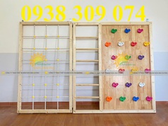 Thang leo gỗ mầm non, thang leo sắt vận động cho trẻ giá rẻ 