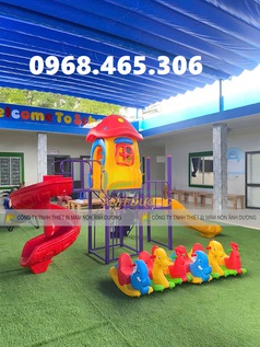 Bộ cầu trượt liên hoàn trẻ em, cầu trượt trẻ em nhập khẩu 
