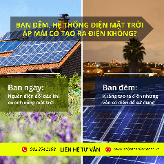 Ban đêm, hệ thống điện mặt trời áp mái có tạo ra điện không 