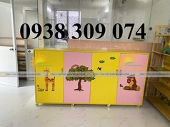 Tủ đựng mền gối mầm non, tủ đựng chăn màn chiếu gối mầm non 