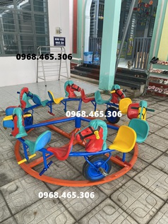 Đu quay ngựa trẻ em, đu quay trên ray mầm non 
