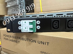 Thanh nguồn PDU, ổ điện 06 ổ chuẩn C13, có MCB32A bảo vệ thiết bị điện an toàn . 