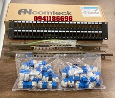 Thanh đấu nối Patch panel 48 cổng Cat6 UTP 2U mã ACT-48S2U, ACT-JK28-C6-US chính hãng ANCOMTECK 