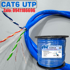 Dây cáp mạng Cat6 UTP lõi đồng nguyên chất chuẩn 23AWG chính hãng Ancomteck ACT-6LAN-305BL 