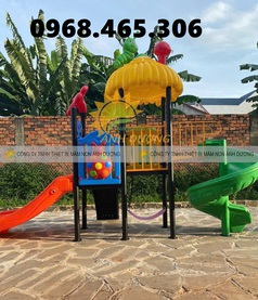 Nhà chòi cầu trượt trẻ em, cầu trượt liên hoàn cho bé 