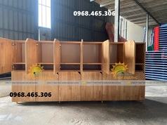 Tủ cặp mầm non, tủ gỗ cặp dép mầm non 