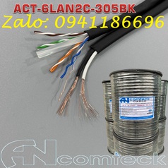 Cáp mạng liền nguồn Cat6 UTP   2C lõi đồng liền nguồn ANCOMTECK mã ACT-6LAN2C-305BK 