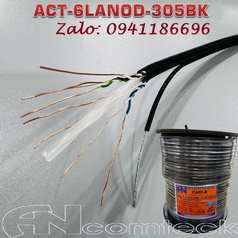 Phân phối Cáp mạng CAT6 ngoài trời UTP - có dây chịu lực gia cường - Outdoor ACT-6LANOD-305BK 