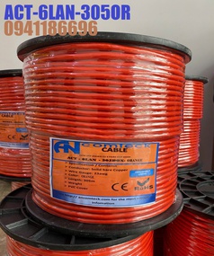 Dây cáp mạng Cat6 UTP lõi đồng nguyên chất chuẩn 23AWG chính hãng Ancomteck ACT-6LAN-305OR màu CAM 
