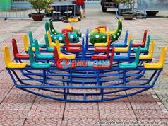 Bập bênh long thuyền composite 6 chỗ mầm non 