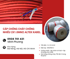 Cáp điện chống cháy chống nhiễu 2x1.0 Altek Kabel Hải Phòng, Lào Cai, Quảng Ninh 