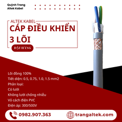 Cáp điều khiển đồng mềm 3 lõi vỏ xám Altek Kabel 