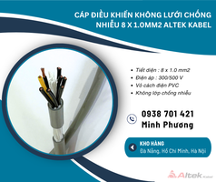 Cáp điều khiển không lưới chống nhiễu 8x1.0mm    Dây điều khiển 8 lõi 1.0 chất lượng 
