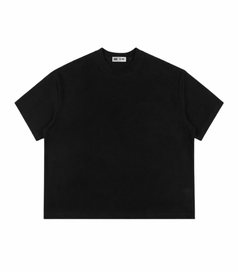 Áo Thun Trơn Form Boxy Đen   Cotton 2 chiều 