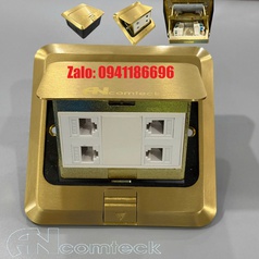Phân phối Ổ cắm đế Âm Sàn 4 cổng mạng Lan - thoại - HDMI,.. bản màu Vàng- Bạc hãng...