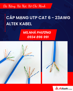 Cáp Mạng Altek Kabel Cat6 Không Chống Nhiễu - Lõi Đồng Nguyên Chất Ninh Thuận, Quảng Ngãi, Bình Định 