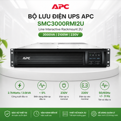 Bộ lưu điện UPS APC SMC3000RMI2U Line Interactive Rackmount 2U  3000VA   2100W  230V 