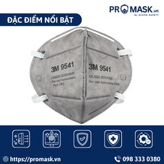 Khẩu trang 3M   9541 than hoạt tính  Quai đeo qua tai 