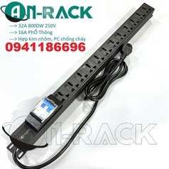 Phân phối thanh nguồn PDU 6-8-12 ổ cắm đa năng 32A có kèm dây nguồn hãng Anrack 