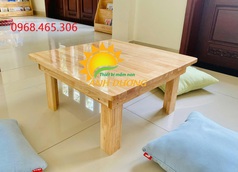 Bàn gỗ chữ nhật mầm non, bàn gập chân bằng gỗ mầm non 