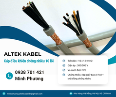 Báo giá cáp điều khiển chống nhiễu 10x1.0mm2 tại Gia Lai, Đà Nẵng, Quảng Ngãi 