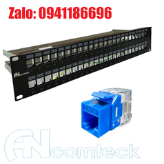 Phân phối Patch panel 48 cổng Cat6 UTP 2U mã ACT-48S2U, ACT-JK28-C6-US chính hãng ANCOMTECK 