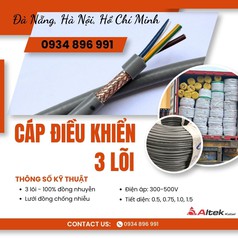 Cáp Điều Khiển 3x1.0 Chống Nhiễu Chính Hãng Tại Đà Nẵng, Bình Định, Gia Lai 