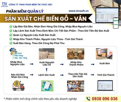 Phần mềm quản lý sản xuất chế biến ngành gỗ - ván 