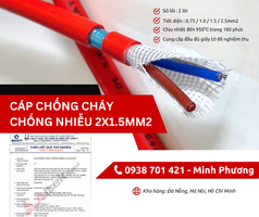 Cáp chống cháy chống nhiễu 2x1.5mm2 chính hãng Đà Nẵng, Hà Nội, Quảng Ngãi 