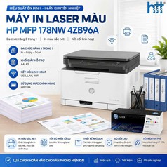 Máy in laser màu HP MFP 178NW  4ZB96A 
